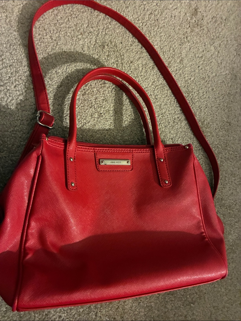 Nine West Red Satchel Handbag